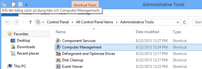 Đổi tên tài khoản Administrator trong Windows bằng Computer Management