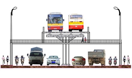 Đề xuất xây dựng đường buýt trên cao để chống ùn, tắc giao thông