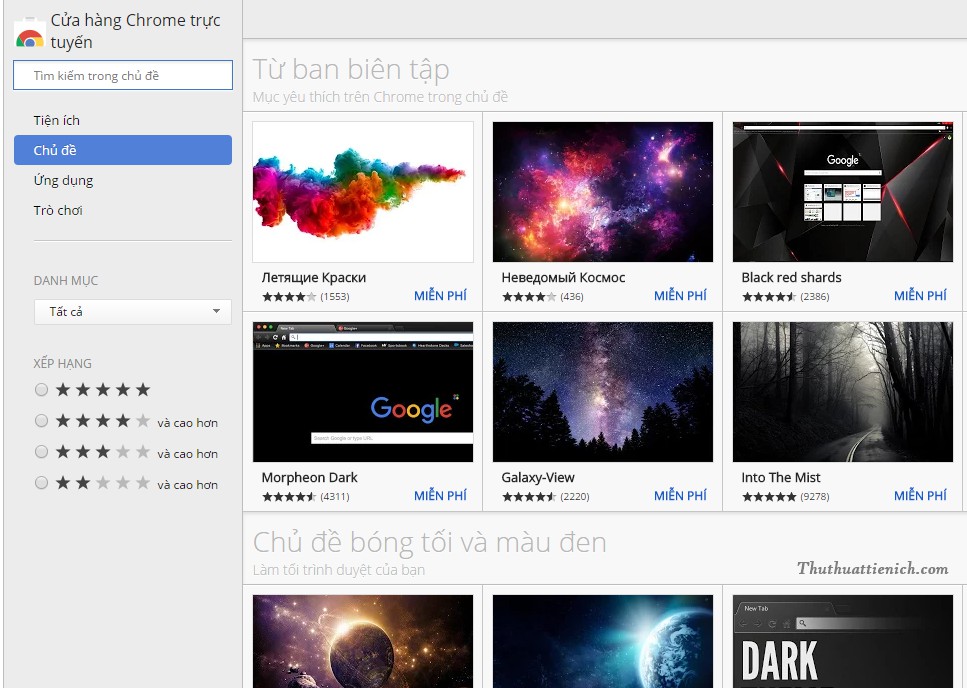 Google Chrome có rất nhiều giao diện màu tối cho bạn lựa chọn