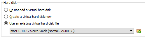 Nhấp chọn Use an existing virtual hard disk file.