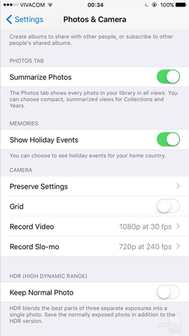 Giao diện tùy chỉnh Camera iOS 10