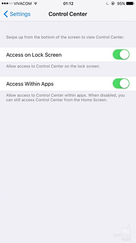 Tùy chỉnh Control Center iOS 10