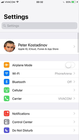 Settings trên bản mới iOS 11