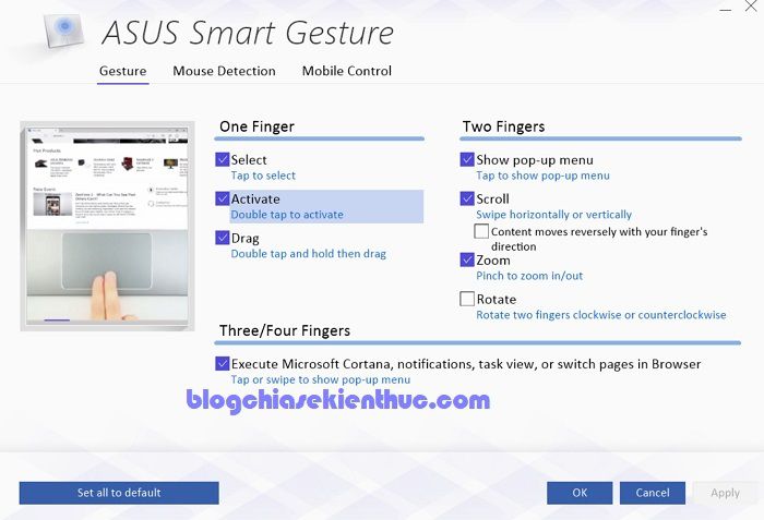 ASUS Smart Gesture sẽ giúp chuột cảm ứng Laptop thông minh hơn