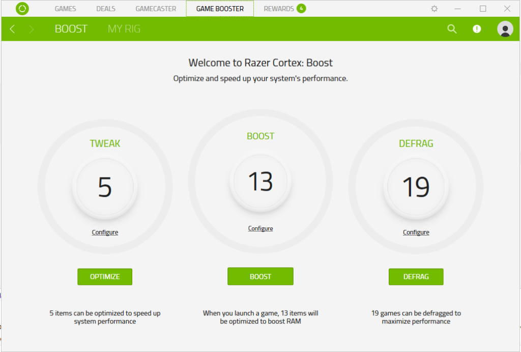 Phần mềm tăng tốc game Razer Cortex: Boost
