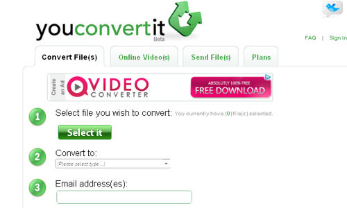 Sử dụng Youconvertit