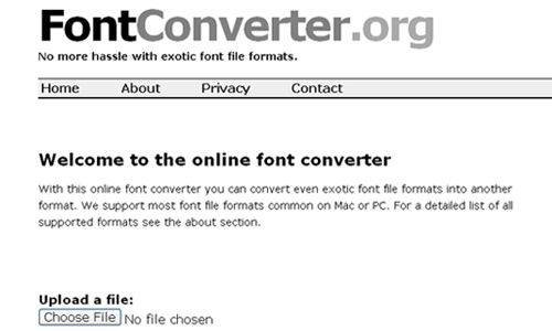 Sử dụng Fontconverter.org