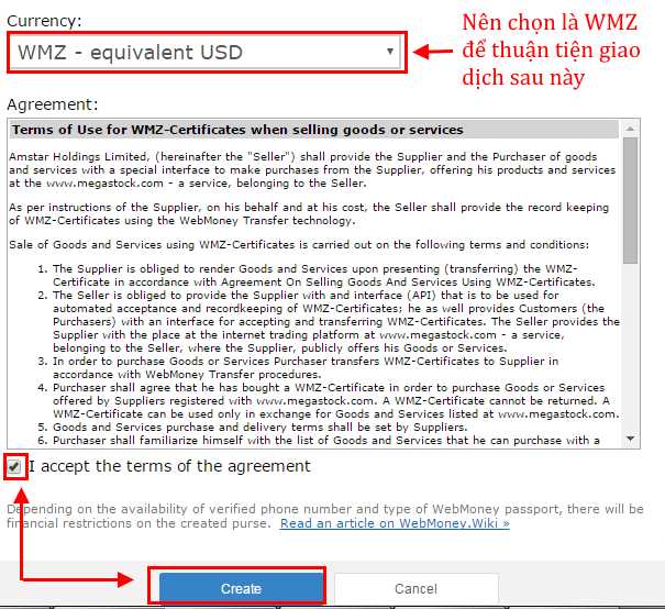 Hướng dẫn đăng ký webmoney (wmz) - Bước 6