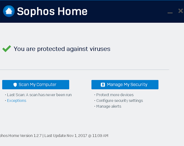 Phần mềm diệt virus Sophos Home