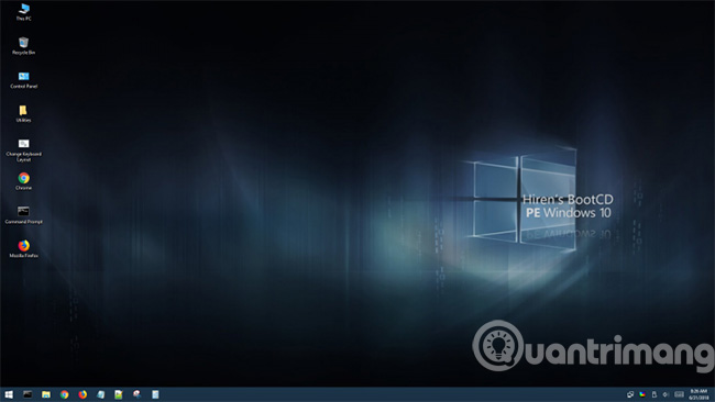 Giao diện Windows 10 với Hiren's BootCD PE