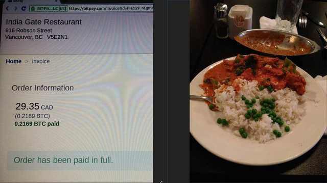 Bitcoin có thể được dùng để thanh toán cho bữa ăn tối