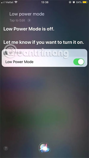 Low Power Mode Siri