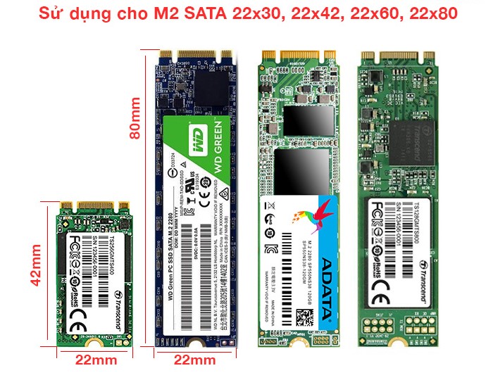 Kích thước các ổ SSD M2